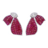 Invisible set ruby butterfly earrings