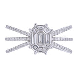 3 Carat Face Up Diamond Ring with Triple Split Shank Bold Luxurious Design for a Stunning Statement