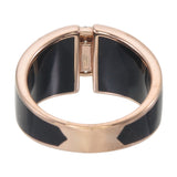 Timeless Black Ceramic Ring Featuring 18kt Pink Gold and Diamond Details for Women
