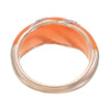 Radiant Neon Orange Ceramic and 18kt Yellow Gold Ring Featuring Brilliant Diamonds
