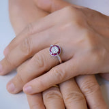 Marquise Princess Illusion Ring with Halo of Invisible Set Rubies  Elegant Timeless Design with a Touch of Vibrant Color