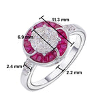 Marquise Princess Illusion Ring with Halo of Invisible Set Rubies  Elegant Timeless Design with a Touch of Vibrant Color