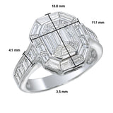 Invisible Set Fancy Cut Diamonds Statement Ring Bold, Stunning Design with Exceptional Sparkle and Luxury