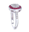 Marquise Princess Illusion Ring with Halo of Invisible Set Rubies A Stunning, Elegant Design with Timeless Sparkle