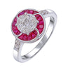 Marquise Princess Illusion Ring with Halo of Invisible Set Rubies  Elegant Timeless Design with a Touch of Vibrant Color