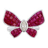 Butterfly Ring with Invisible Set Ruby Diamonds A Sparkling Elegant Design Symbolizing Freedom and Beauty