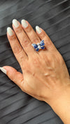 Mystical Blue Sapphire Butterfly Ring AR1330 with Diamond Accents