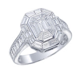 Invisible Set Fancy Cut Diamonds Statement Ring Bold, Stunning Design with Exceptional Sparkle and Luxury