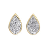 Pear Cut Diamond Illusion Earrings Designed with Fancy Cut Diamonds for a Brilliant 1 Carat Solitaire Look