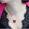 Invisible set ruby heart Necklace