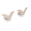 Chic Pie Cut Diamond Stud Earrings Set in 18k Rose Gold
