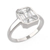 18k Emerald Cut Illusion Diamond Ring - Perfect for Women