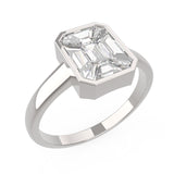 18k Emerald Cut Illusion Diamond Ring - Perfect for Women