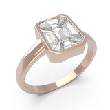 TR012 18k Step Cut Mosaic Pie Cut Diamond Ring for Girls