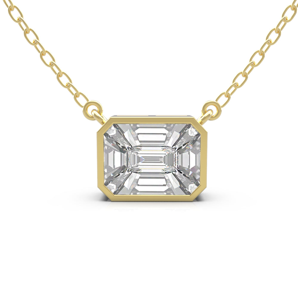 Silver Green Emerald Necklaces Emerald Cut Pendant Necklace For Women Base  Metal : Brass Plating : Silver Plated