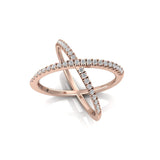 Luxury Diamond Ring in 18kt Rose Gold with Brilliant Cut Diamonds
