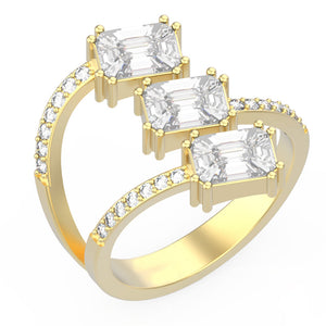 TR027 - Mirage Diamond Ring 1.50 ct face up Unique Design for Women