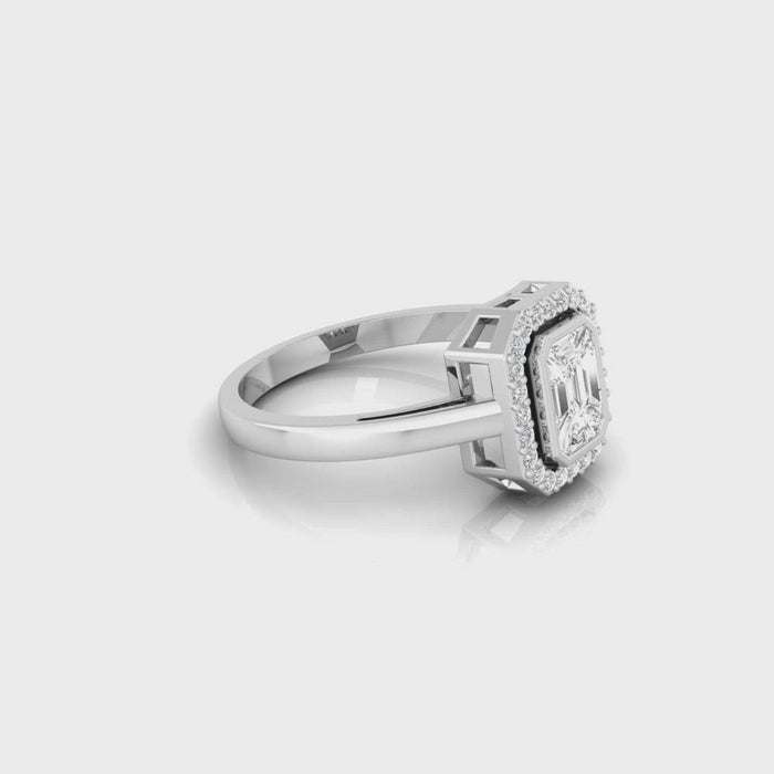 Amazon.com: TANACHE 3/4 Carat | 14K White Gold | IGI Certified Natural  Diamond Halo Ring | Brilliant- Pie Cut Diamond Ring | G-H Color, SI1  Clarity Ring Size - 6.5: Clothing, Shoes & Jewelry