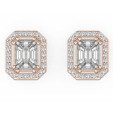 AE006 - Luxurious Emerald Cut Diamond Earstuds for Women