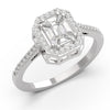 Emerald Cut Illusion Diamond Ring for Women and Girls