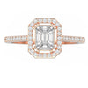 Exquisite 18k Diamond Ring Featuring Step Cut Mosaic Design