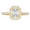 TR013 - Stunning 18k Emerald Cut Illusion Setting Diamond Ring