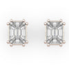 TE011 - 18k Pie Cut Diamond Earrings in Emerald Illusion Setting for Women