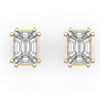 TE011 Diamond Earrings: 18k Emerald Cut Illusion Setting for Women, Girls