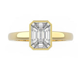 TR012 Step Cut Mosaic Pie Cut Diamond Ring - A Treasure for Girls