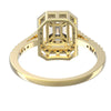 TR013 - Chic 18k Diamond Ring with Step Cut and Mosaic Design