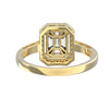 TR017 - Classic 18k Diamond Ring with Emerald Cut Illusion