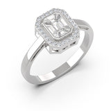 TR017 - Elegant 18k Emerald Cut Illusion Diamond Ring – Perfect Gift for Women and Girls