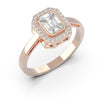 TR017 - Glamorous 18k Diamond Ring with Step Cut Mosaic