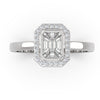 TR017 - Stunning 18k Diamond Ring Featuring Step Cut and Mosaic Pie Cut Details