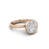 TR065 - Dazzling Pizza Cut Diamond Ring with Round Diamond in Elegant Bezel Setting
