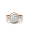 TR065 - Dazzling Pizza Cut Diamond Ring with Round Diamond Illusion in Elegant Bezel Setting
