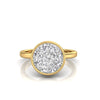 TR065 - Sophisticated Pizza Cut Diamond Ring with Round Diamond Illusion in Sleek Bezel Setting
