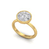 TR065 - Stunning Pizza Cut Diamond Ring with Round Diamond Illusion in Bezel Setting